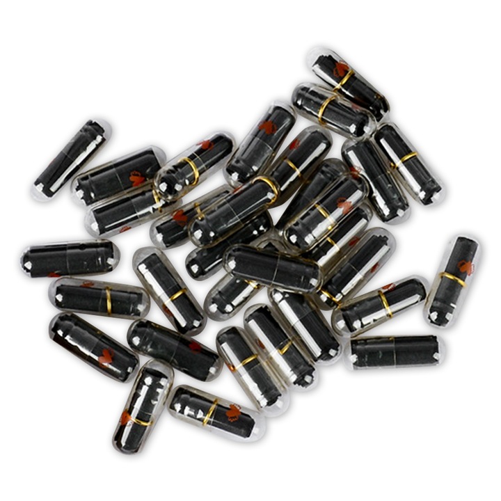Set 100 de bucati capsule negre pentru mesaje in forma de mini pilule, JeiibrZui, Plastic/Hartie, Negru