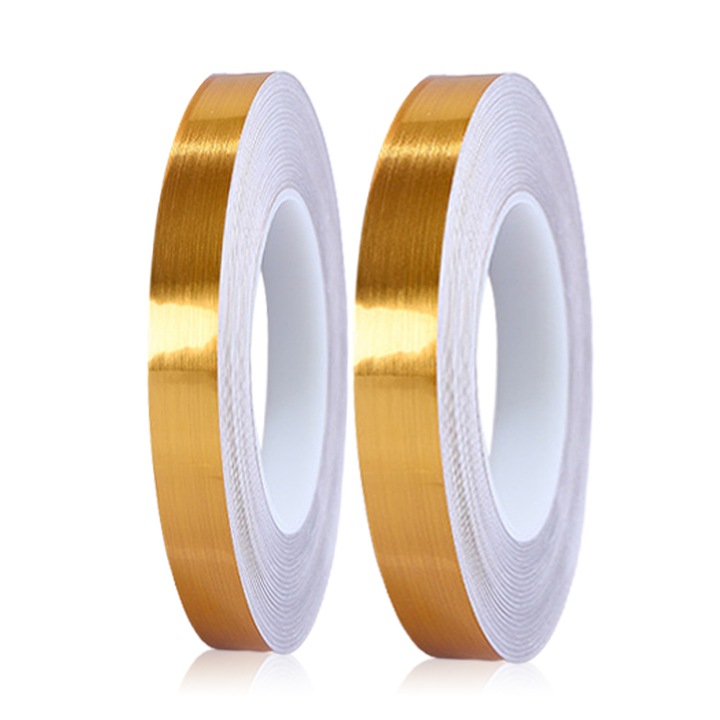 2 tekercs dekoratív ragasztószalag készlet, QttvbTna, rugalmas, 15 mm, 18 mm, 2 x 50 m, arany