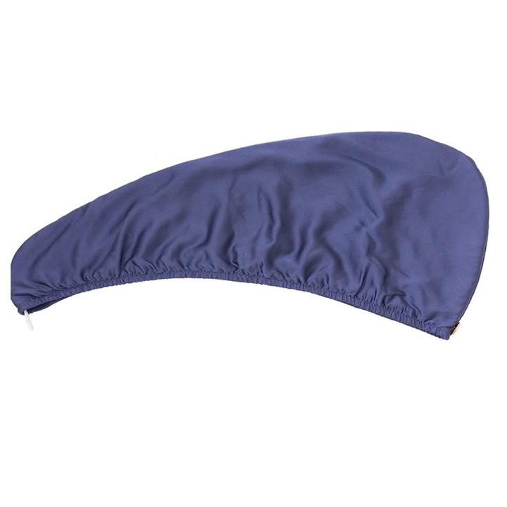 Prosop pentru par Cozevdnt, absorbtie rapida, anti-electrizare, satin, albastru marin