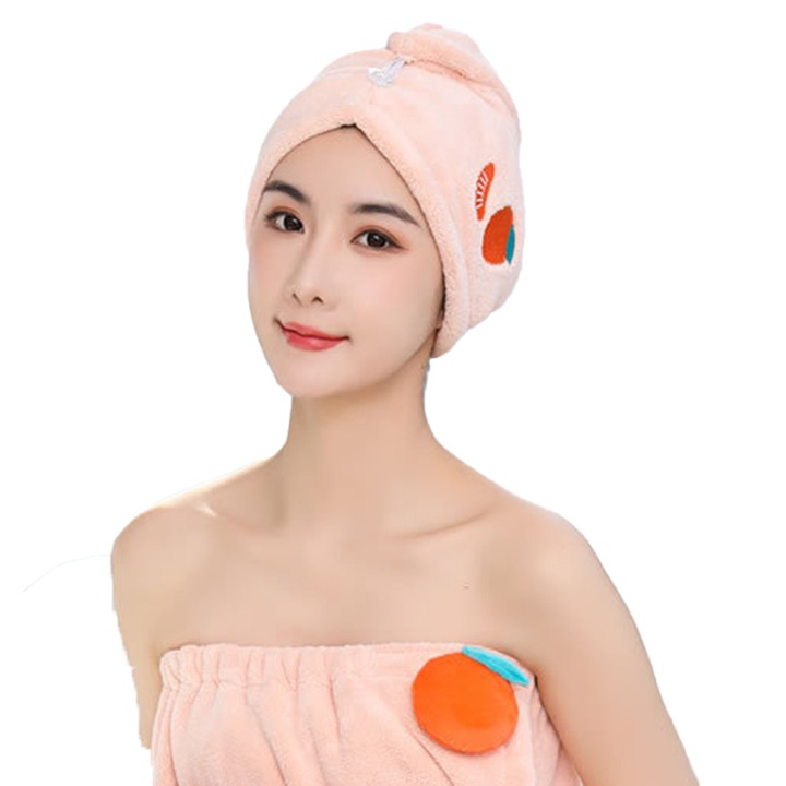 Set prosop si turban absorbante pentru uscare rapida, unisex, multicolor