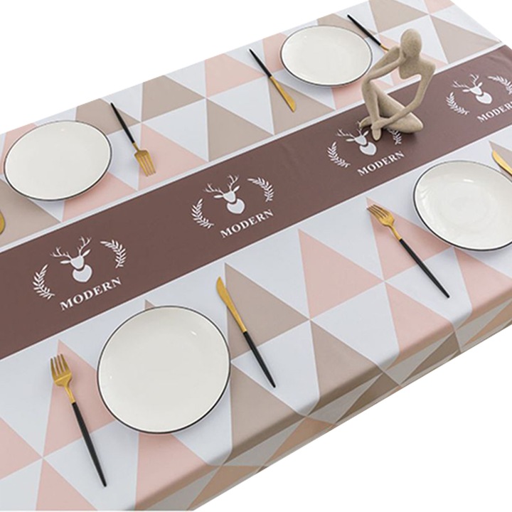 Jormftte asztalterítő, virágmintás, 140x213cm, mosható, beltéri és kültéri használatra