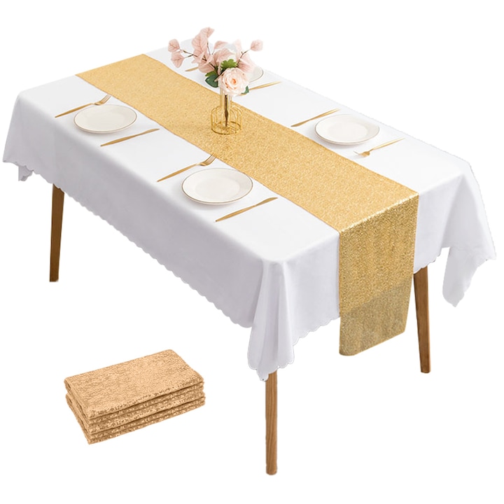 Flitteres asztalterítő 30x275cm többszínű sűrű elegáns