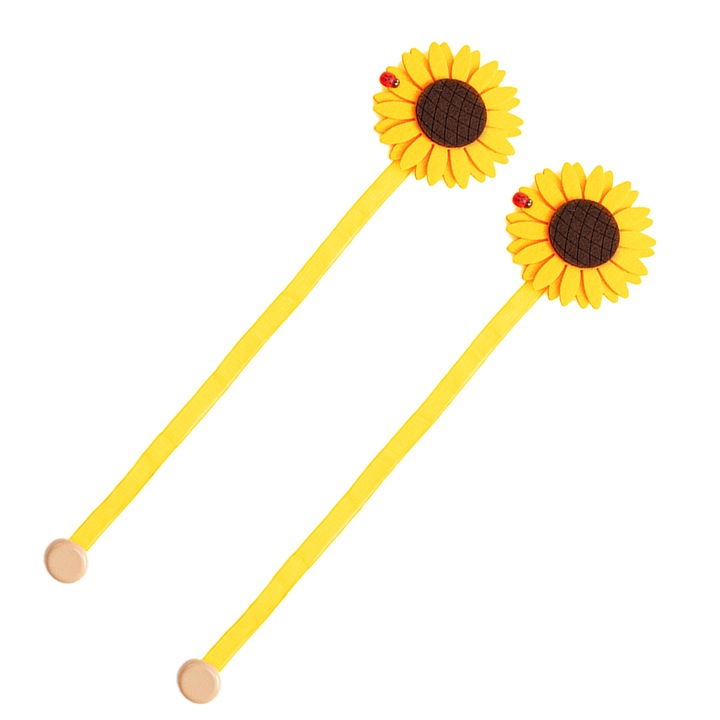 Set 2 suporturi magnetice pentru perdele, floarea-soarelui, multicolor, universal