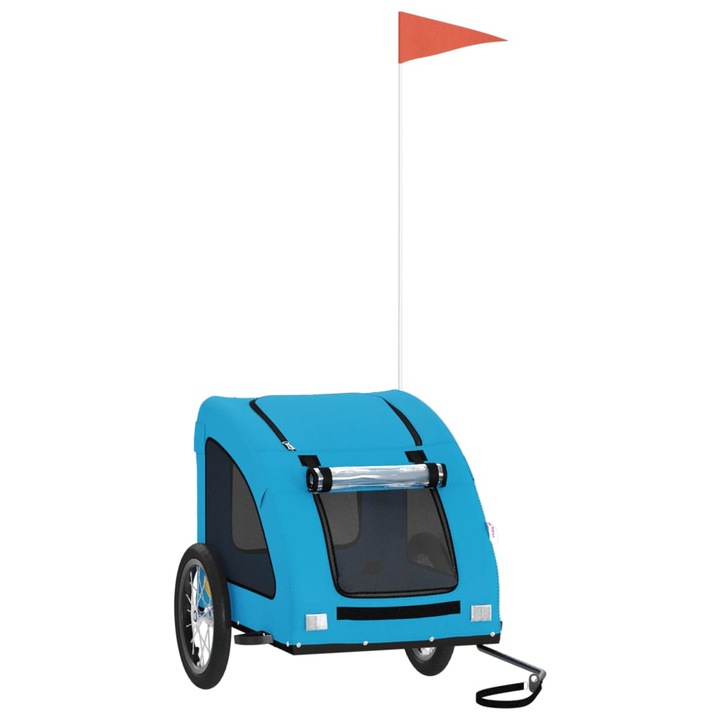 Ремарке за колело за любимци vidaXL, син Оксфорд плат и желязо