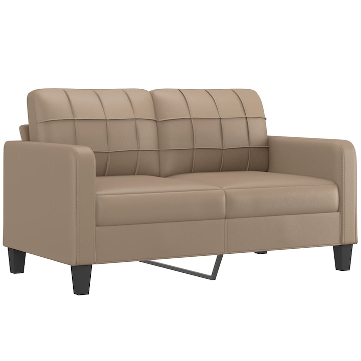 2-местен диван vidaXL, Капучино, 158 x 77 x 80 см, Изкуствена кожа, 21.7 kg