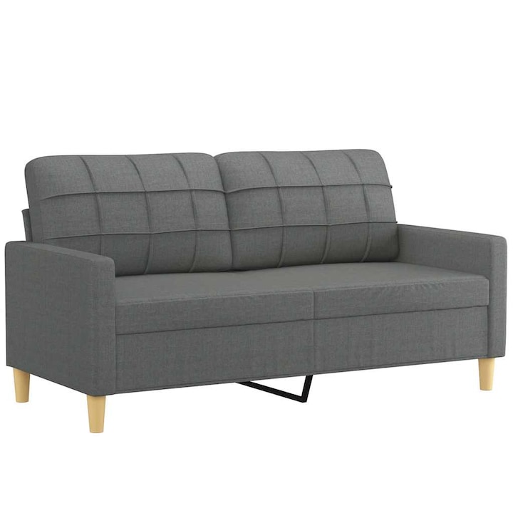2-местен диван vidaXL, Тъмносив, 158 x 77 x 80 см, Плат, 20.3 kg