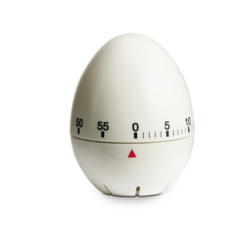 Кухненски таймер яйце Blent, 6x7, 4см, Бял