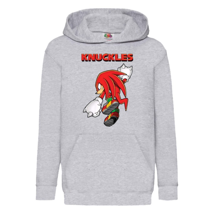Hanorac copii Sonic The Hedgehog Tralala Knuckles 05, Gri melange