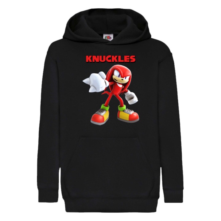 Hanorac copii Sonic The Hedgehog Tralala Knuckles 10, Negru