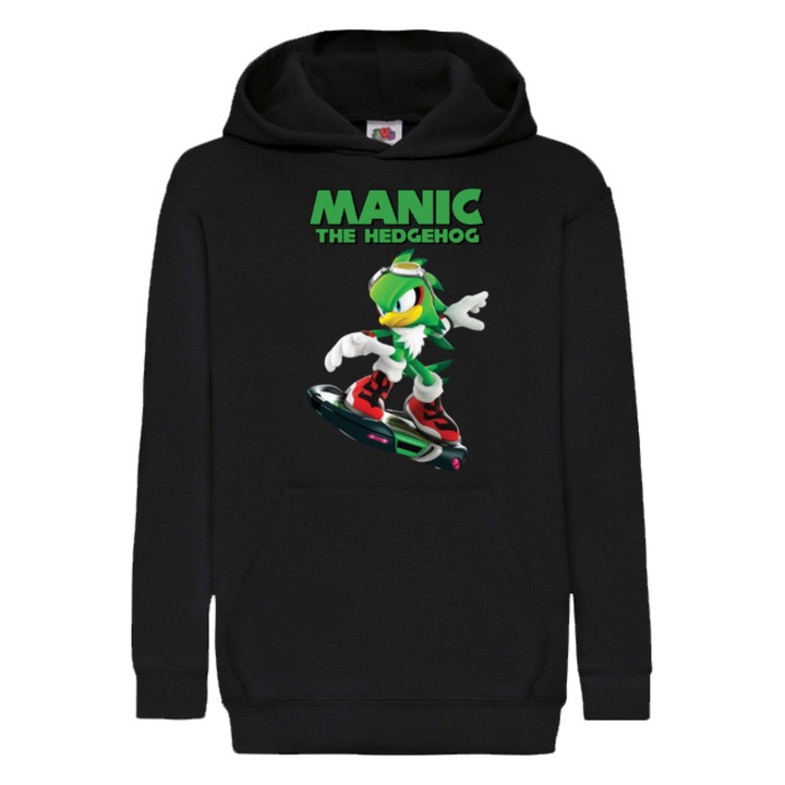 Hanorac copii Sonic The Hedgehog Tralala Manic 03, Negru