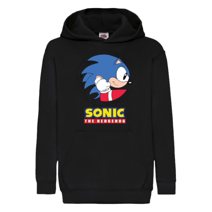 Hanorac copii Sonic The Hedgehog Tralala Sonic 07, Negru