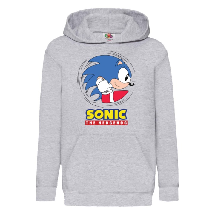 Hanorac copii Sonic The Hedgehog Tralala Sonic 07, Gri melange