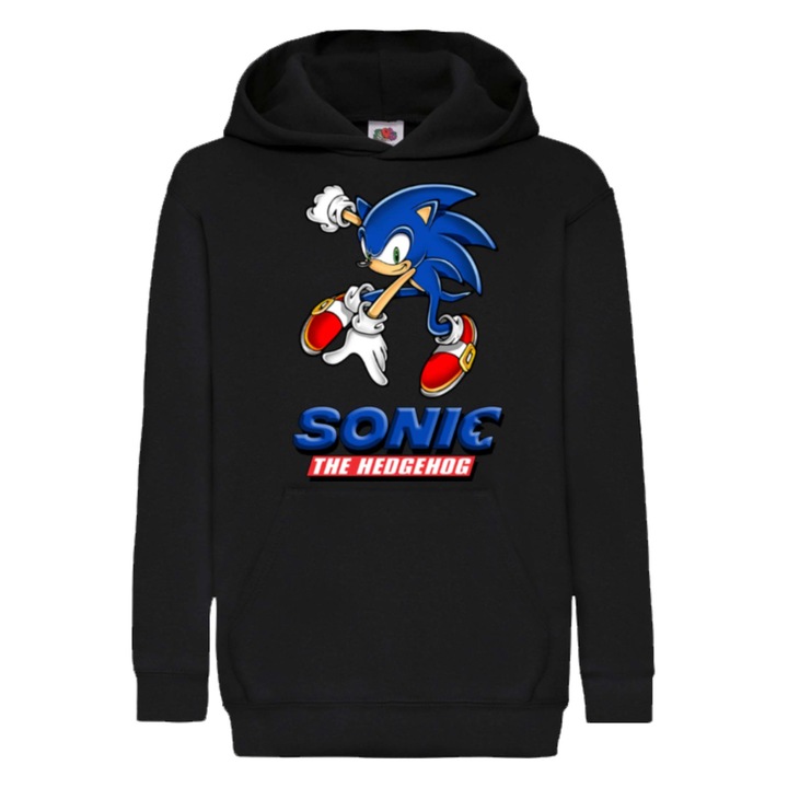 Hanorac copii Sonic The Hedgehog Tralala Sonic 12, Negru
