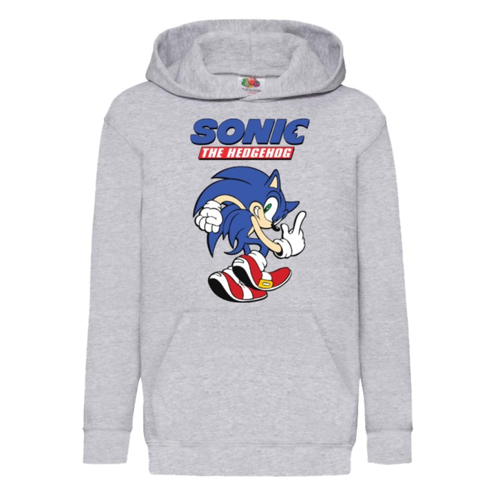 Hanorac copii Sonic The Hedgehog Tralala Sonic 19, Gri melange