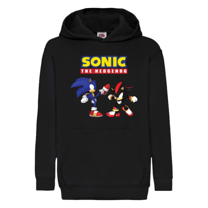 Hanorac copii Sonic The Hedgehog Tralala Sonic vs Shadow, Negru