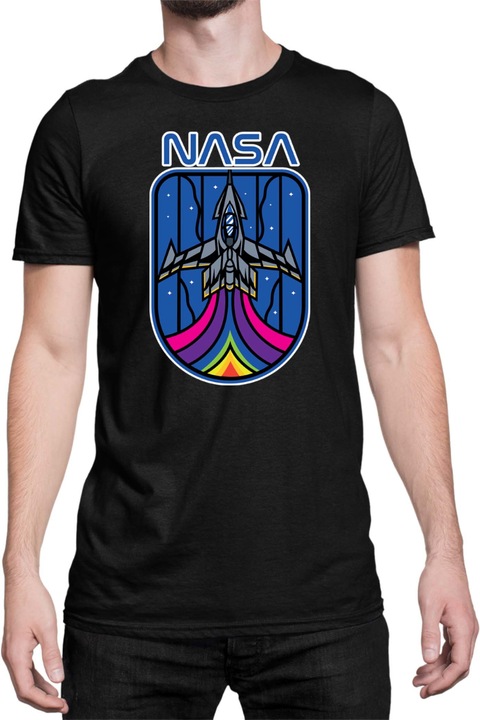 Férfi póló NASA Space Theme Tralala NASA 03, Fekete