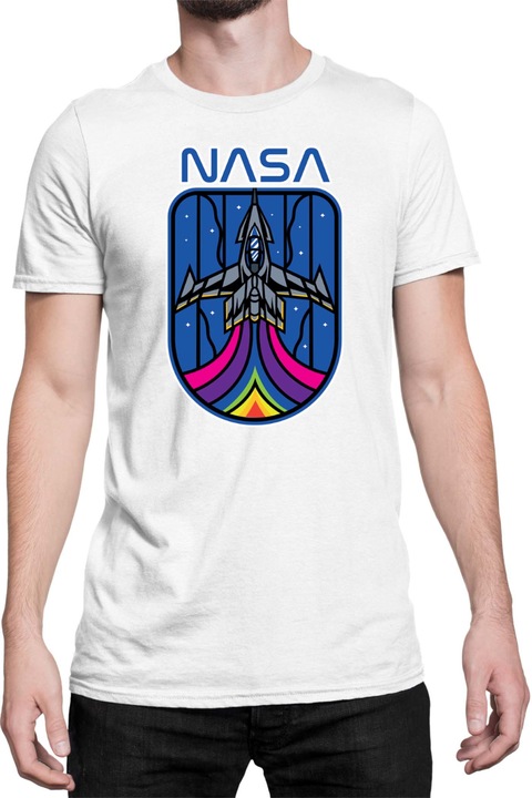Férfi póló NASA Space Theme Tralala NASA 03, Fehér