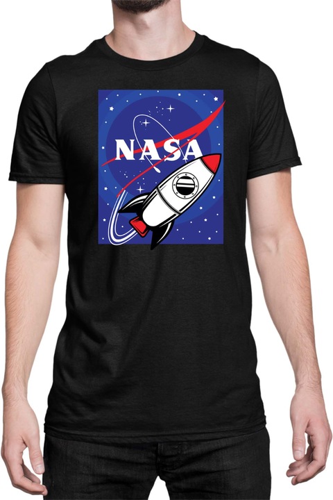 Férfi póló NASA Space Theme Tralala NASA 05, Fekete