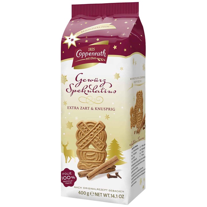 Biscuiti fragezi si crocanti cu condimente Spekulatius, Coppenrath, 400g