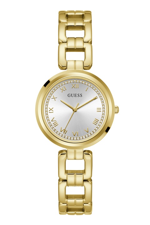 Guess, Часовник от неръждаема стомана с три стрелки, Gold