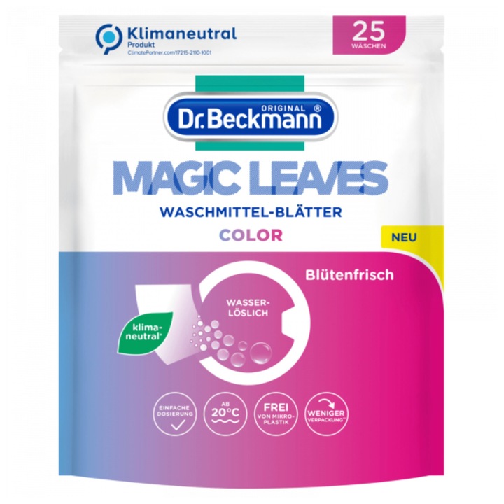 Detergent de rufe benzi-foi Dr.Beckmann, Magic Leaves, Color, 25 spalari