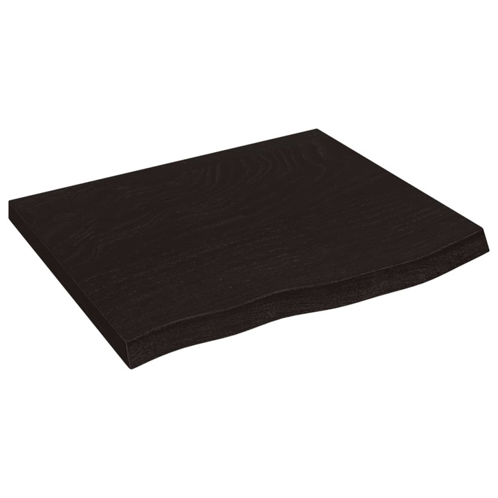 VidaXL sötétbarna kezelt tömör tölgyfa fali polc 60x50x(2-4) cm 363771
