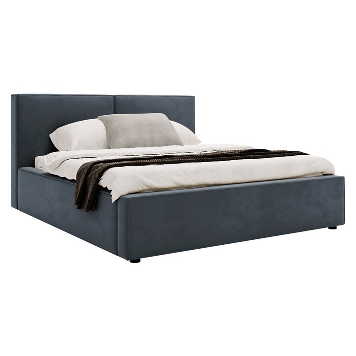 Pat tapitat Sokoz 200x200, MIRJAN24, gri albastru, 220x223x98 cm