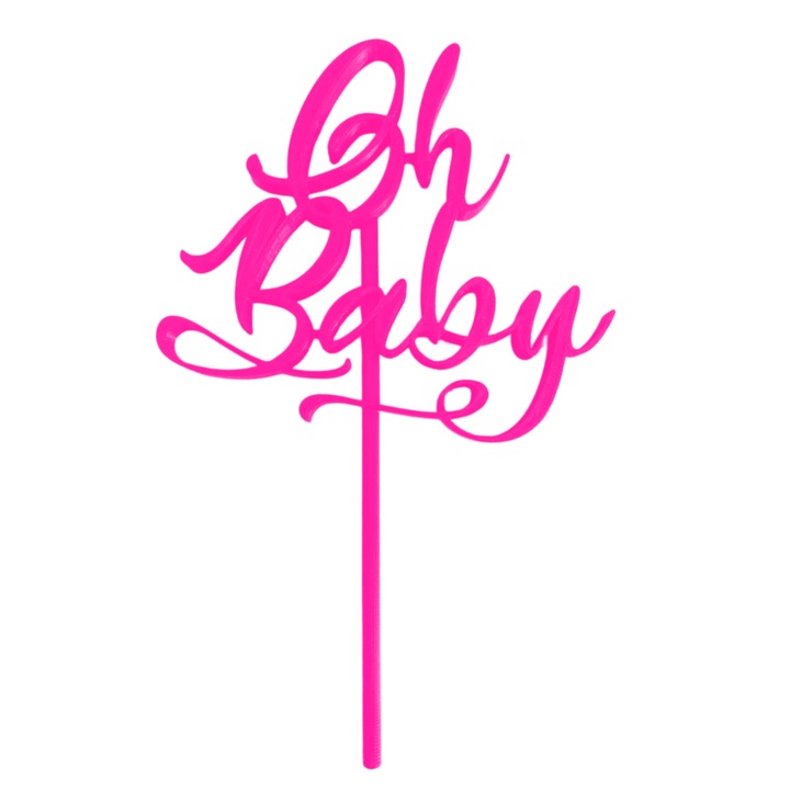 Декорация за торта "О, БЕБЕ!" baby shower топер, топлината на първата прегръдка 18x 11, 3 см светло лилаво