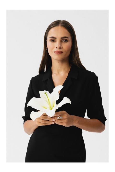 Stylove Női midi ruha Bohodawc S348 fekete, Fekete