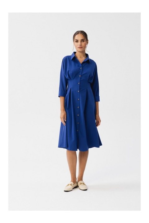 Stylove Kockás női ruházat Camedes S351 búzavirág kék, Sötétkék, M