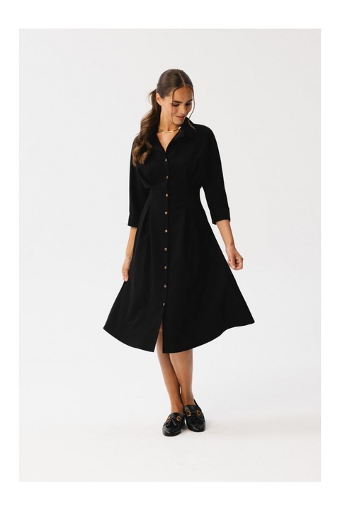 Stylove Kockás női ruházat Camedes S351 fekete, Fekete, XL