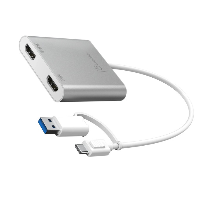 Адаптер j5create JCA365, за 2 монитора USB-C - 2 x HDMI
