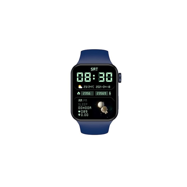 Ceas smartwatch si bratara fitness, I7 by D&K®, Notificari Apeluri/Sms/Social Media, monitorizare activitati fizice, somn, ritm cardiac, pedometru, player muzica, Negru