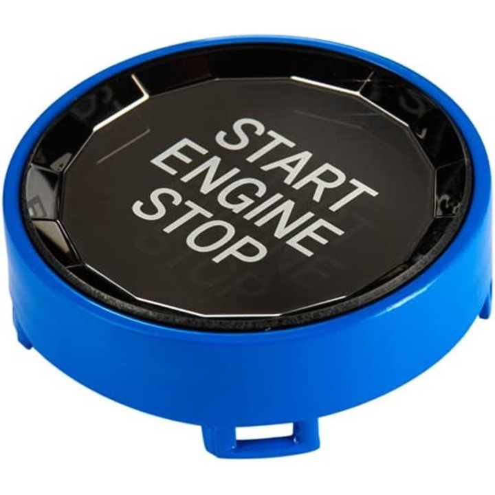 Buton Capac Start Stop Cristal Compatibil cu BMW E90 E91 E60 E70 E71 E82 E84 E87 E92 E93 E61, Albastru