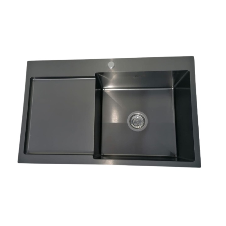 Set Chiuveta de bucatarie hand made 50/80 cu sifon si scurgator de vase pe stanga