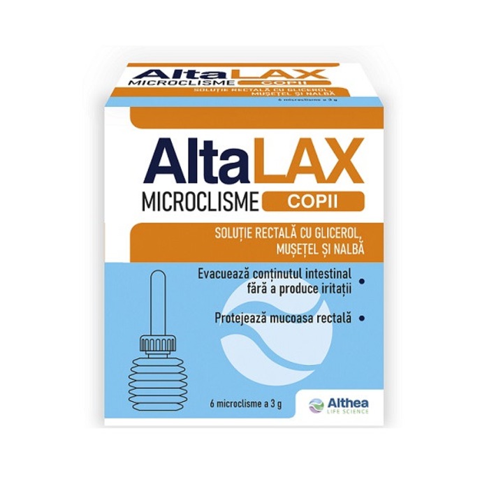 Microclisme pentru copii AltaLAX, 6 bucati, Althea Life