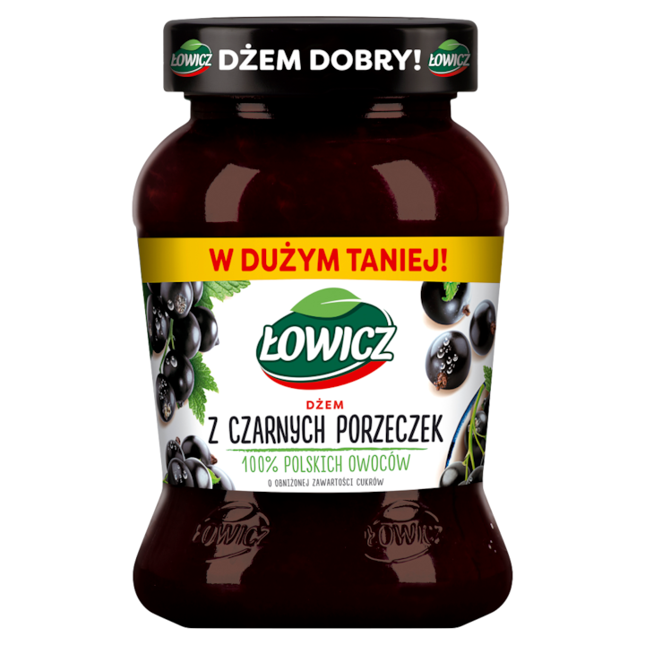 Dulceata de coacaze negre lowicz cu continut redus de zahar 450 g