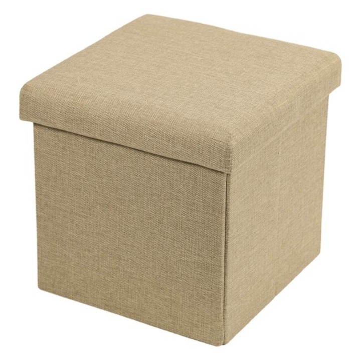 Табуретка с място за съхранение Бежово 30x30x30см