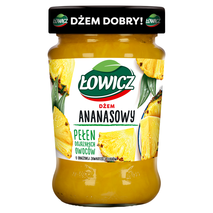 Dulceata de ananas cu continut redus de zahar, Lowicz, 280g