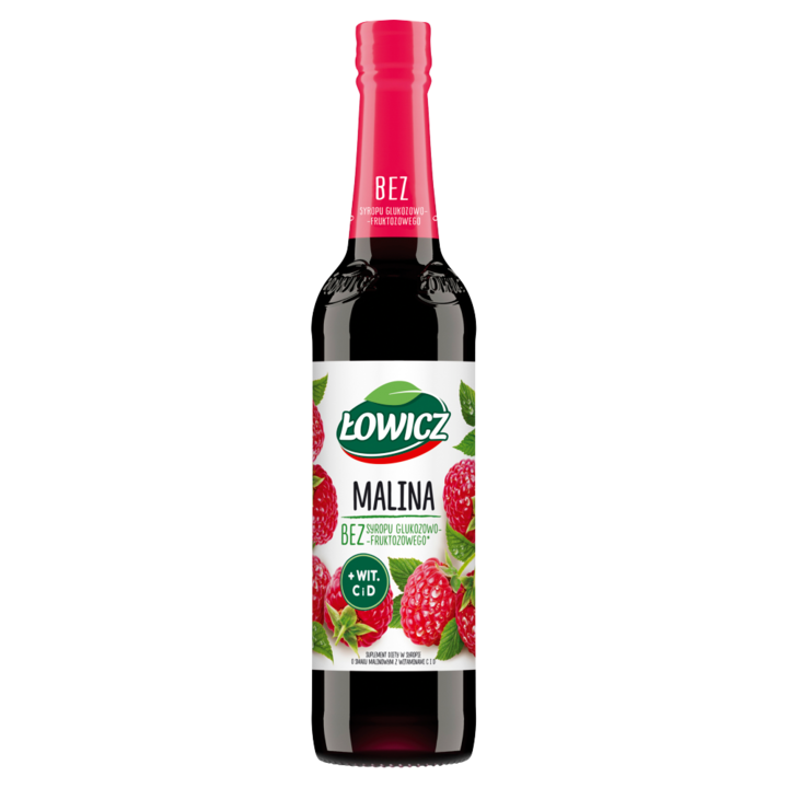 Sirop cu aroma de zmeura, Lowicz, 400 ml