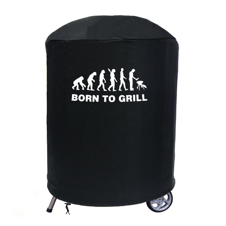 Kerek grillburkolat, Ferocity, 59-69 cm x 90 cm, Fekete