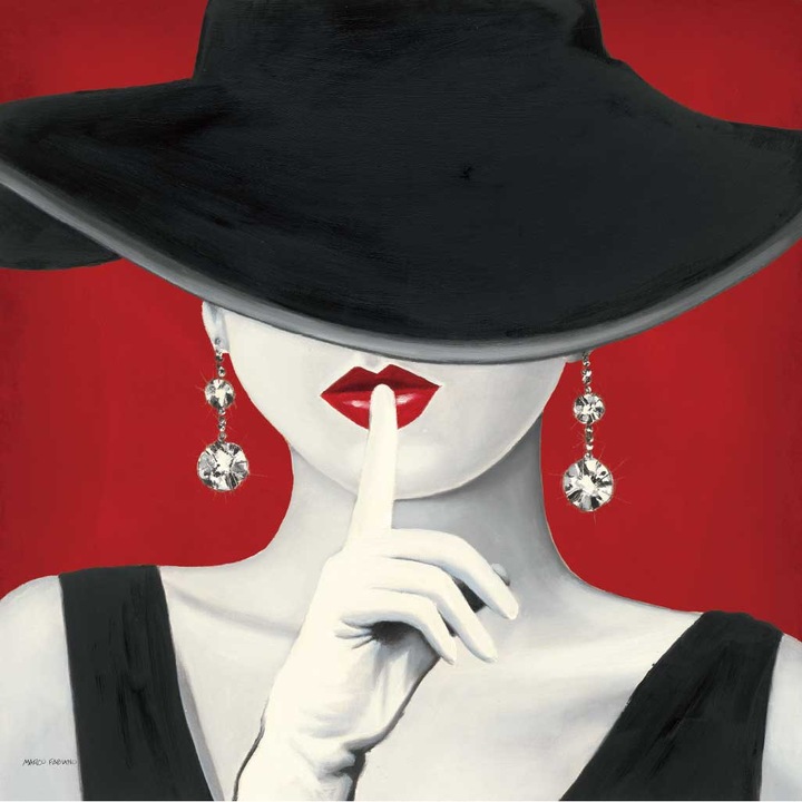 Картина на платно - Haute Chapeau Rouge I, 100 x 100 cm
