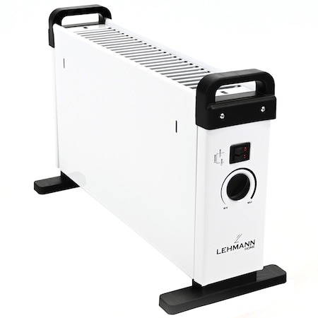 Convector electric Lehmann Gomera, 2000W, 3 trepte de putere, termostat, 535x198x335 mm, alb