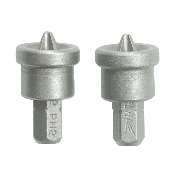 2 bites készlet ütközővel, Dedra, Acél, PH2 x 25 mm, Ezüst