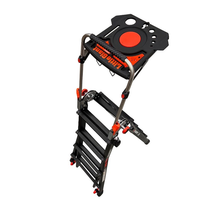 Мултифункционална стълба Little Giant, модел VELOCITY PRO M22, 4х5 стъпала, Подсилен алуминий, с аксесоар AirDeck