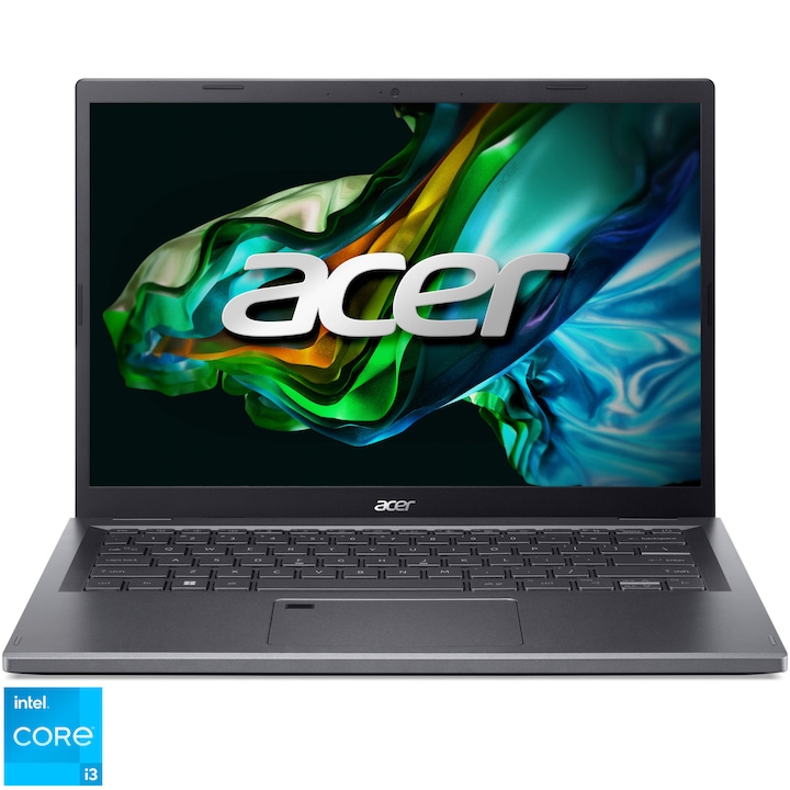 Laptop Acer Aspire 5 A514-56M-30N6 cu procesor Intel® Core™ i3-1315U pana la 4.50 GHz, 14", WUXGA, 8GB DDR5, 256GB SSD, Intel® UHD Graphics, NO OS, Steel Gray
