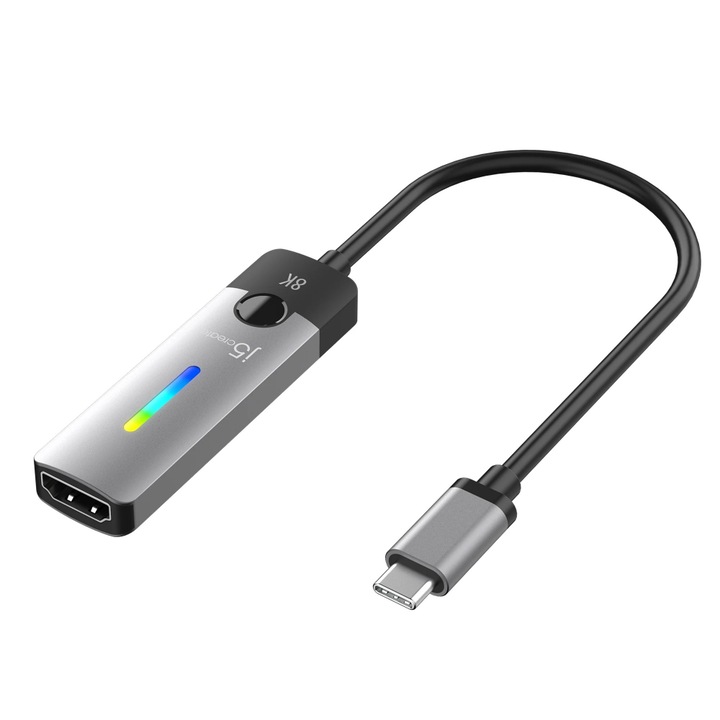 Adaptor j5create JCA157, USB-C tata - HDMI 2.1 mama, 8K