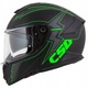 Casca, Cassida Integral GT 2.1 FLASH, S (55-56 cm), negru mat/verde fluorescent, + sticla verde "fibra de sticla"