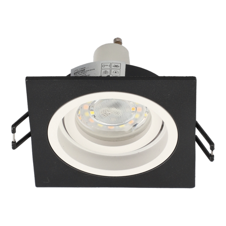 Spot fara bec inclus, EDO Solutions, Tulid SQ Black White, IP20