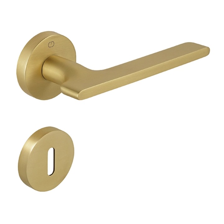 Set maner usa camera Mira, cu rozeta rotunda, finisaj alama satin CB